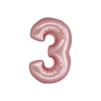 Balónek GD balónek fóliový 76cm "3" růžový