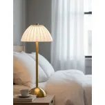 Sinsay - LED noční lampička s rýhovaným stínidlem a zlatou základnou - bílá - 036HK-00X - 036HK-00X-ONE