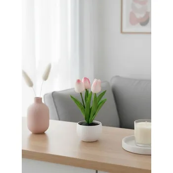 umělá květina Sinsay - Dekorativní tulipány v květináči - růžová - 657HI-30X - 657HI-30X-ONE