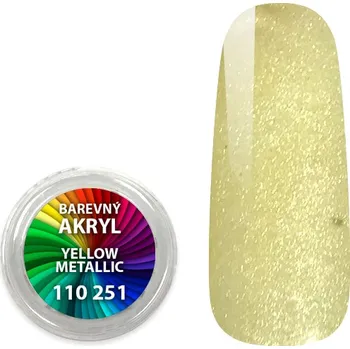 Umělé nehty EXPA-nails Akryl pudr metalický - Yellow metallic - 4 ml