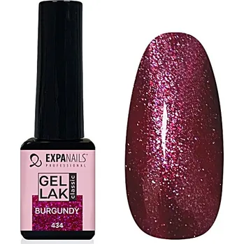 Lak na nehty UV/LED Gel lak - Burgundy třpyt - 5 ml