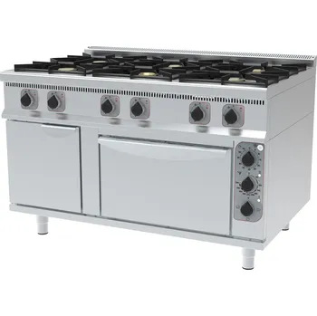 Sporák TECHNICA Plynový sporák, 6 hořáků, volně stojící, elektrická trouba, 900 linka, 27,7 kW, 1400x900x900 mm | TECHNICA, 269527