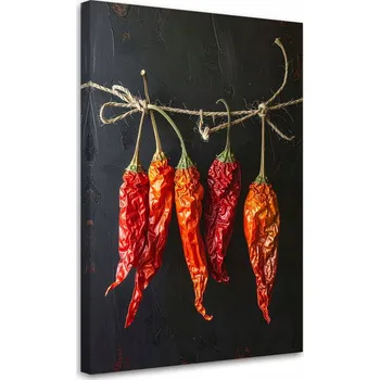 Obraz Obraz do kuchyně, restaurace, baru nebo jídelny, Sušené červené papričky 30x45 cm