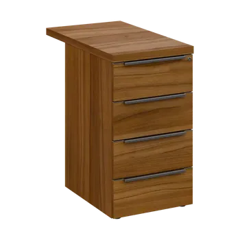 Zásuvkový kontejner SIKC - 81 kontejner přístavný, 4-zásuvkový, deska 36 mm, centrální zámek, ořech světlý