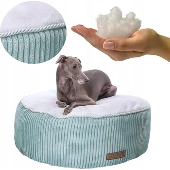 Pelíšek pro psa Kulatý psí Pelíšek DOTTY taburet pro kočky polštář manšestr plyšový minky