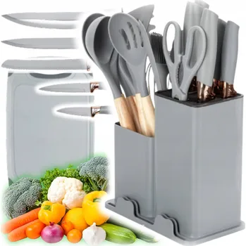 Kuchyňský nůž SADA KUCHYŇSKÝCH NOŽŮ PŘÍSLUŠENSTVÍ POMŮCKY NOŽE KOMPLET BLOK PRKÉNKO