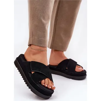 Dámské pantofle Dámské pantofle na platformě z ekokože, 41 i240_212875_2:41