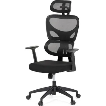 Kancelářská ergonomická židle GRANT — síť, látka, černá