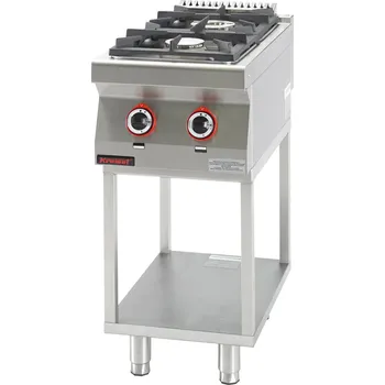 Sporák KROMET Plynový sporák se 2 hořáky na rámovém podstavci, 400x700x900 mm | KROMET, 700.KG-2.T