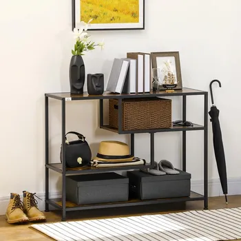 Obývací pokoj HOMCOM Industriální konzolový regál se 4 policemi 497196