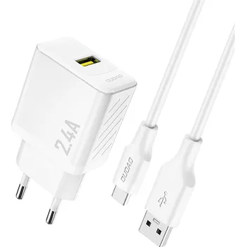 Telefonní příslušenství Dudao A23TEU nabíječka do sítě USB-A + kabel USB-A / USB-C / 2,4A / bílá