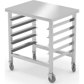 Dílenský regál TECHNICA Pojízdný regál s pracovní deskou pro GN kontejnery, 425x580x850 mm | TECHNICA, 4224258