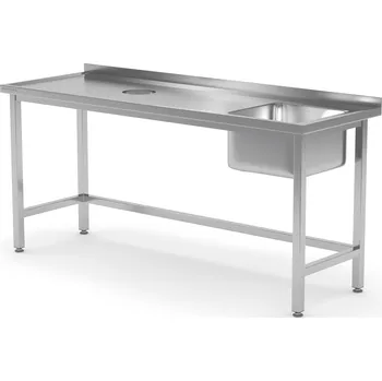 Jídelní stůl TECHNICA Stůl s dřezem na pravé straně a výpustí 1100x600x850 mm | TECHNICA, 237P1160
