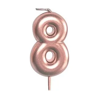 ALBI Svíčka dortová rose gold 5 cm číslo 8