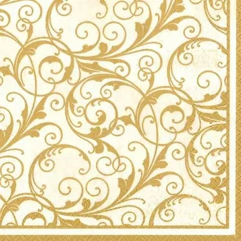 Papírový ubrousek Ubrousky MAKI L (20ks) Cream &amp; Gold