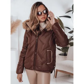 Dámská parka Dámská bunda zimní COLDLIKE prošívaná s kapucí TY5001 Barva: Hnědá, Velikost: XL