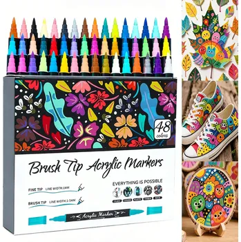 Fixy Akrylové Fixy Popisovače Fixy s voděodolnou barvou 48 kusů