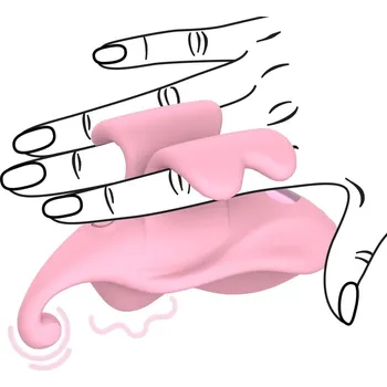 Vibrátor Loveline Dual Finger Vibrator, silikonový vibrátor na prst pro ženy a páry