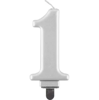 Dortová svíčka GD Svíčky dortové SILVER 1 BC metal