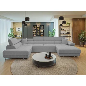 Sedací souprava MOB Rohová sedačka U Terazuro Bis S (šedá) (s úl. prostorem) (L)