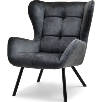 Křeslo Mebel Partner Norweien (grafitová + černá)