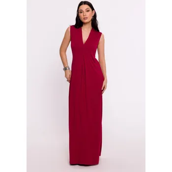 Dámské šaty BEWEAR B284 ŠATY SE ZÁLOŽKOU BORDÓ (XL) BORDOVÉ