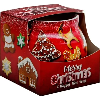 Svíčka Sklo Dekor 80 x 72 mm Christmas cookies vonná svíčka 70 gram 245 gram