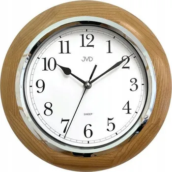 Hodiny DŘEVĚNÉ KULATÝ HNĚDÉ TICHÉ NÁSTĚNNÉ HODINY RETRO JVD NS7111.11 29 cm