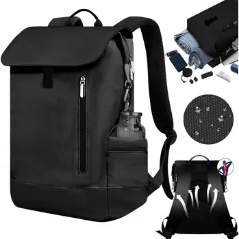 Sportovní batoh BATOH NA NOTEBOOK, ČERNÝ, BYZNYSOVÝ STYL, ŠIKMÝ PŘEKLOP