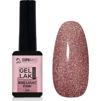 Dekorativní kosmetika EXPA-nails UV/LED Gel lak - Brilliant Pink třpyt Objem: 10 ml