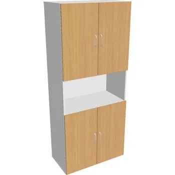 Policová skříň Skříň policová dveřová D 5 80 05 - BUK , BÍLÁ