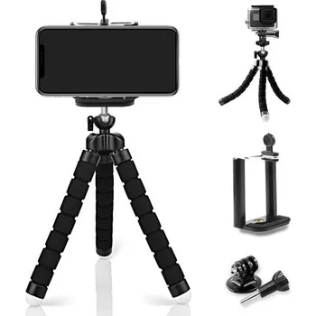 Stativ FAEFTY Smartphone stativ Flexibilní mini přenosný s 1/4palcovým šroubem, černý