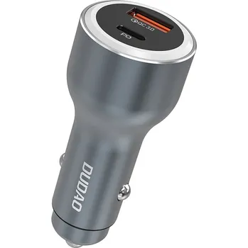 Telefonní příslušenství Dudao R4Ultra nabíječka do auta USB-C + USB-A / PD, QC, AFC, SCP, FCP, PPS / 120W / šedá
