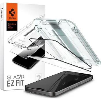 Spigen - Glas.tR EZ-FIT (2 balení) - iPhone 15 Pro Max - černá