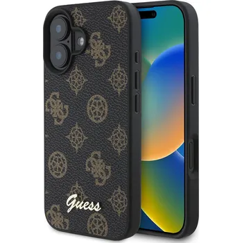 Pouzdro na mobilní telefon Guess - MagSafe Peony Script (GUHMP16SPGPYSK) - iPhone 16 - černý