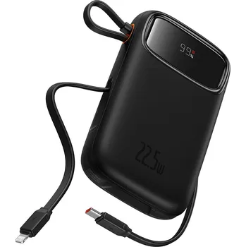 Datový kabel Baseus - Power Bank Qpow Pro+ (P10055002113-00) - Lightning, 2x Type-C, USB, 22,5W, 20000mAh, kabel Type-C, 30cm - černá