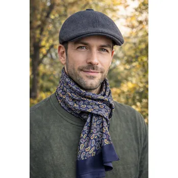 Šátek Pánský hedvábný šátek - ČERNÁ KOLEČKA