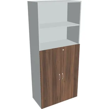 Policová skříň Skříň policová dveřová DZ 5 80 04 (Jednobodové zamykání) - OŘECH , ŠEDÁ