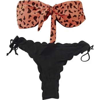 Dámské plavky LEOPARDÍ BRAZILSKÉ BIKINY BANDEAU PLAVKY NA PLÁŽ - VELIKOST S