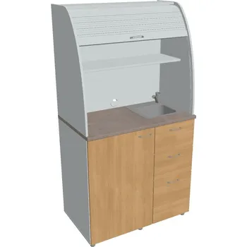 Kuchyňská linka Kuchyň soliterní pravá - KU 3 3 P (s lednicí dřezem a baterií) - DUB , ŠEDÁ