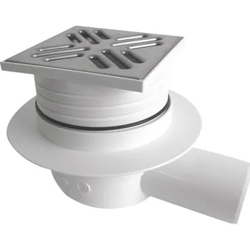 Odvodňovací žlab Bruckner podlahová vpust 105 x 105 mm boční mřížka nerez 183.018.0