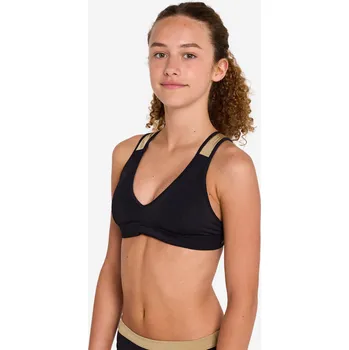 Dívčí plavky DECATHLON Dívčí plavky horní díl 900 Lily 12 LET ČERNÁ