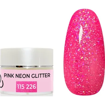 Přípravek na nehty UV/LED gel barevný - Pink neon glitter 5g