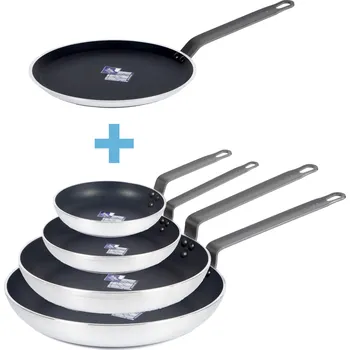 Pánev TECHNICA [Sada] 4 hliníkové pánve 200-320 mm s teflonovým povrchem Platinum Plus + Palačinková pánev 260 mm | TECHNICA, Platinum Line