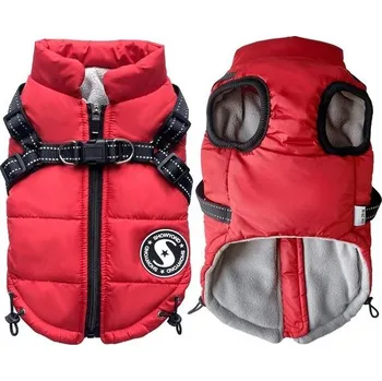 Kosmetika pro psa Showyond psí kabát s postrojem pro malé psy - zimní, snadno se obléká a svléká, teplý, pohodlný,