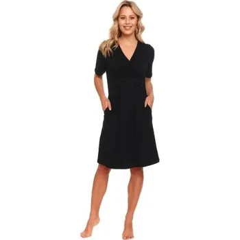 Těhotenská móda Dámská noční košile/těhotenská noční košile Doctor Nap TCB.9116 Černá XL