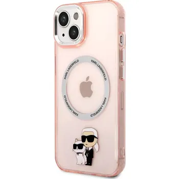 Pouzdro na mobilní telefon Karl Lagerfeld IML Karl and Choupette NFT MagSafe Zadní Kryt pro iPhone 14 Plus Pink 3666339087579