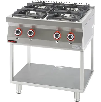 Sporák KROMET Plynový sporák se 4 hořáky na rámovém podstavci, 800x700x900 mm | KROMET, 700.KG-4.T