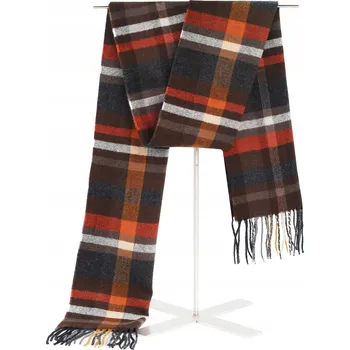 Šála Pánská zimní šála teplá - hnědo-rezavo-šedá kostka Pako Jeans