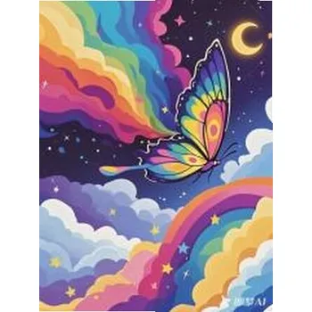Dětské zboží Malowanie po numerach 40x50cm Tęczowy motyl